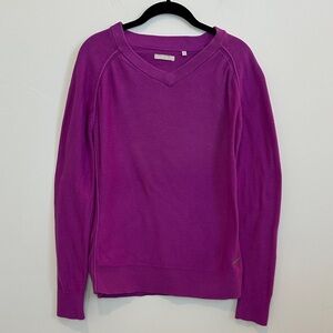 Adidas Magenta V-Neck Golf Sweater, Cotton, Size Medium